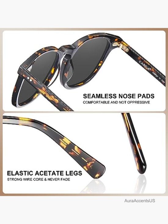 Retro Polarized Sunglasses Acetate Frame Square Keyhole Design UV400 main image 6